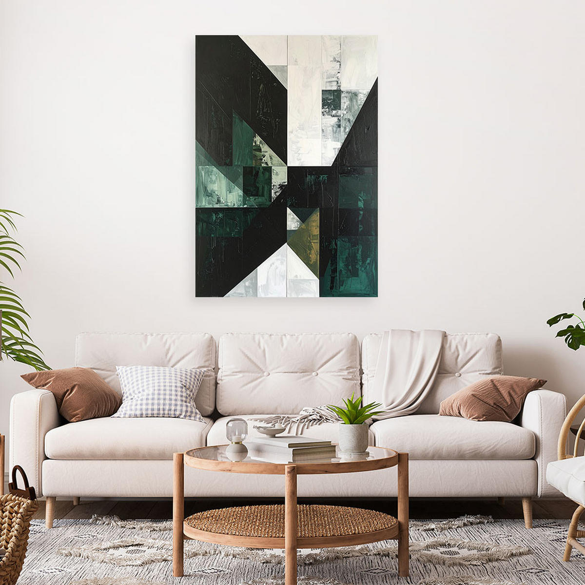 LEINWANDBILD 3D und geometrisch 70x100cm - Grün, Textil (70/100cm) - Feeby