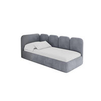 EINZELLBETT Jugendbett mit Bettkasten und Matratze H3/H4, Rechts - VELY 80x200 Grau - Blaugrau, Holzwerkstoff/Textil (80/200cm) - ALTDECOR