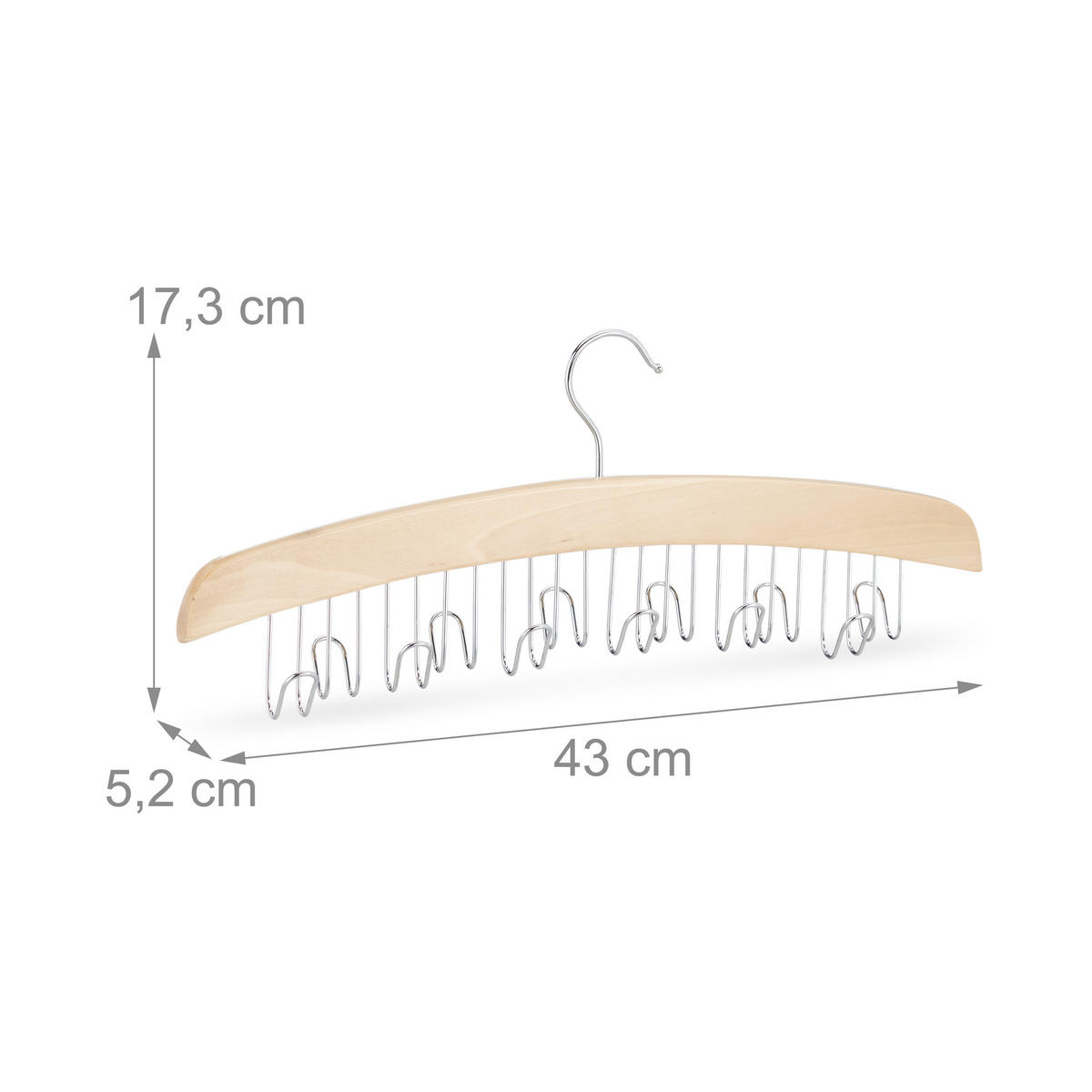 GÜRTELHALTER - Hellbraun, Holz/Metall (43/17.3/5.2cm) - Relaxdays