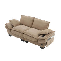 2-SITZER Sofa aus Corduroy 190x73x84 cm mit USB-C & Seitentaschen, beige - Beige, Textil (73/84/190cm)