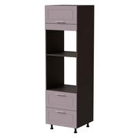 BACKOFENUMBAUSCHRANK Bari D14/RU/2 284 Lava / RAL 4009 pastellviolett 60 / 59 / 207cm REJS Vollauszug - Dunkelgrau/Violett, Holz/Holzwerkstoff (60/207/59cm) - Feldmann-Wohnen