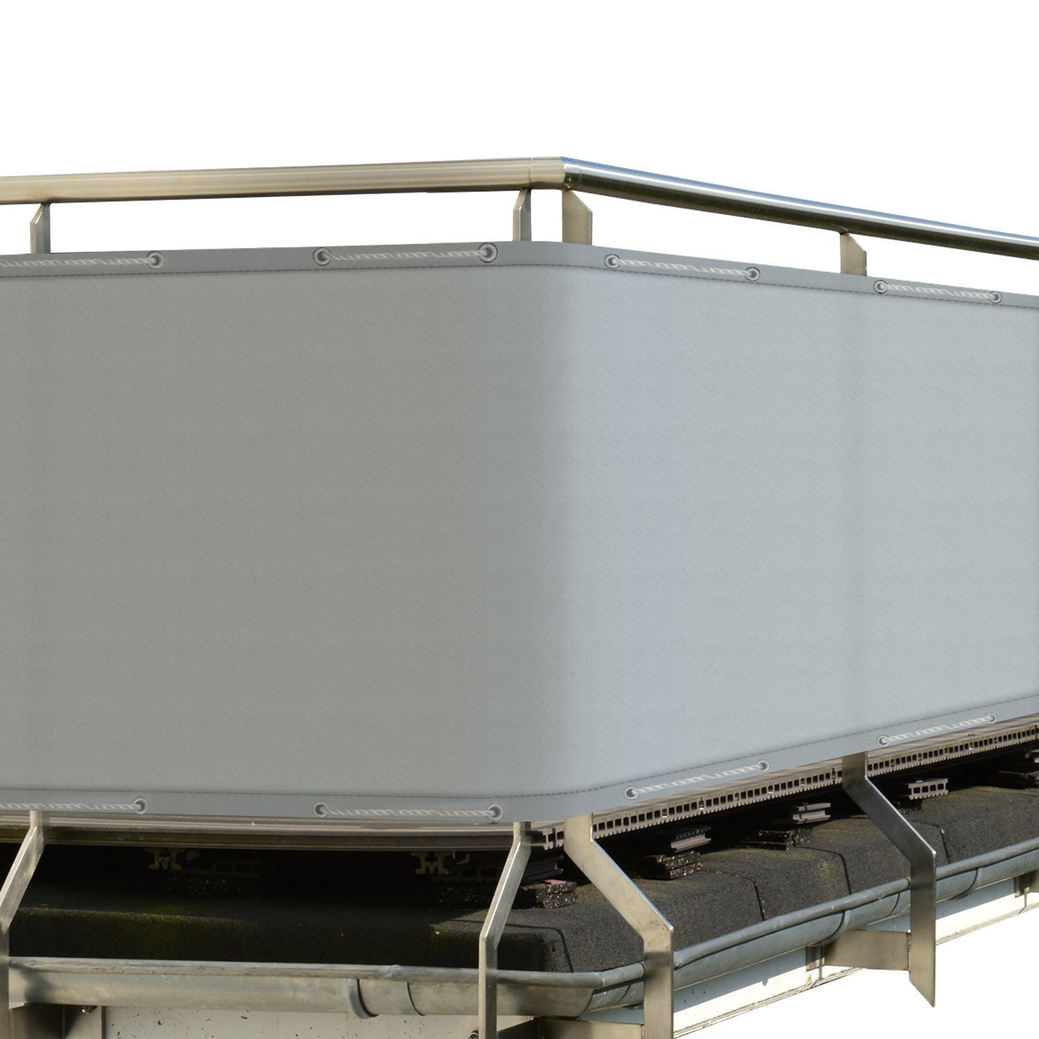 BALKONUMSPANNUNG SolVision PB2 90/500 cm Grau PE - Grau, Kunststoff (500/90cm) - Sol Royal