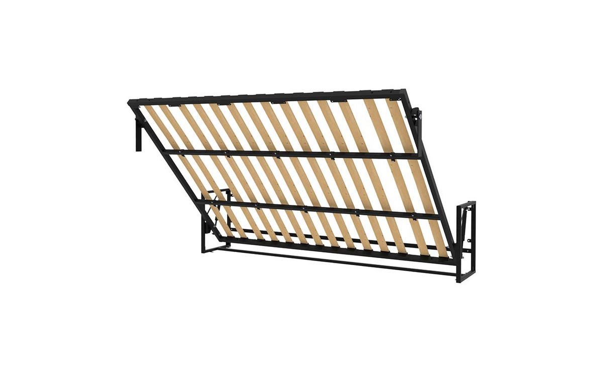 WANDBETT Morphy Classik Modulares SizeFlex- und TypeFlex-System - 200x160 Horizontal - Schwarz, Holz (200/160cm) - WallBedKing