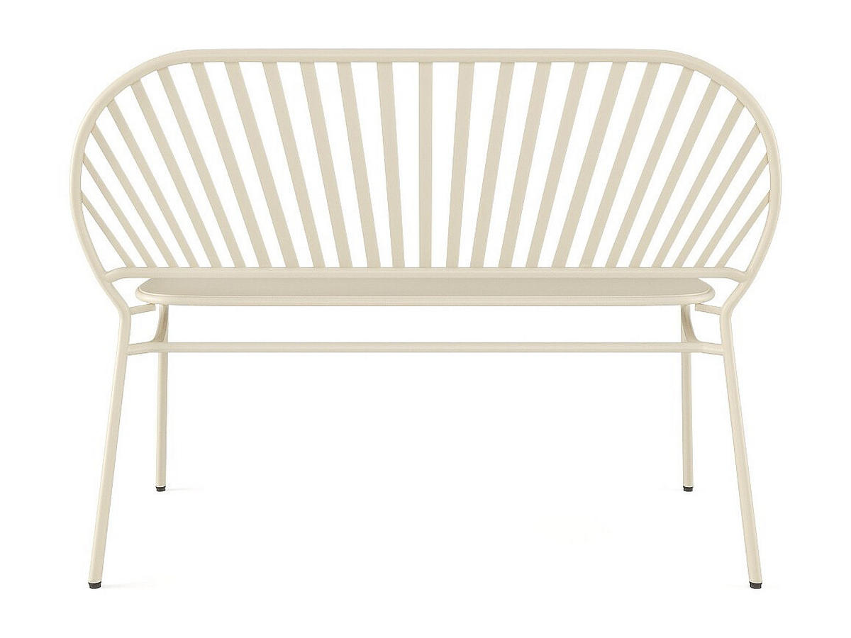 GARTENBANK - Metall - Beige - CEDEIRA von MYLIA - Beige, Metall (115/82.5/58.5cm) - Vente-Unique