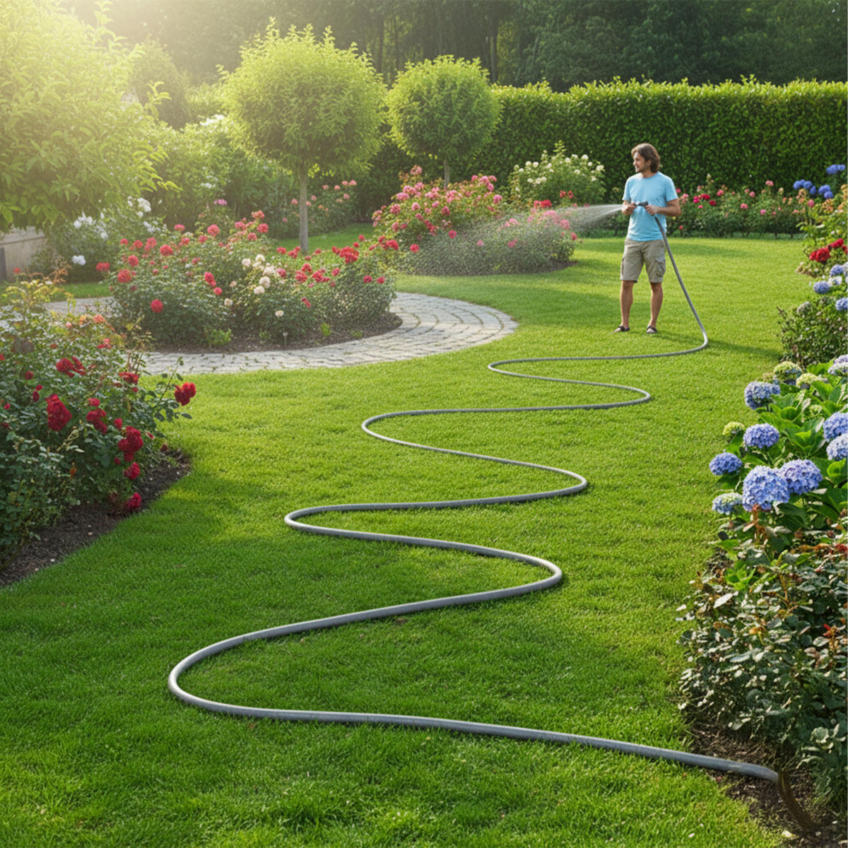 GARTENSCHLAUCH - Grau, Kunststoff (10000cm) - Relaxdays