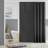 DUSCHVORHANG Stoff Dunkelgrau 180 x 200 cm - Anthrazit, Textil (180/200cm)