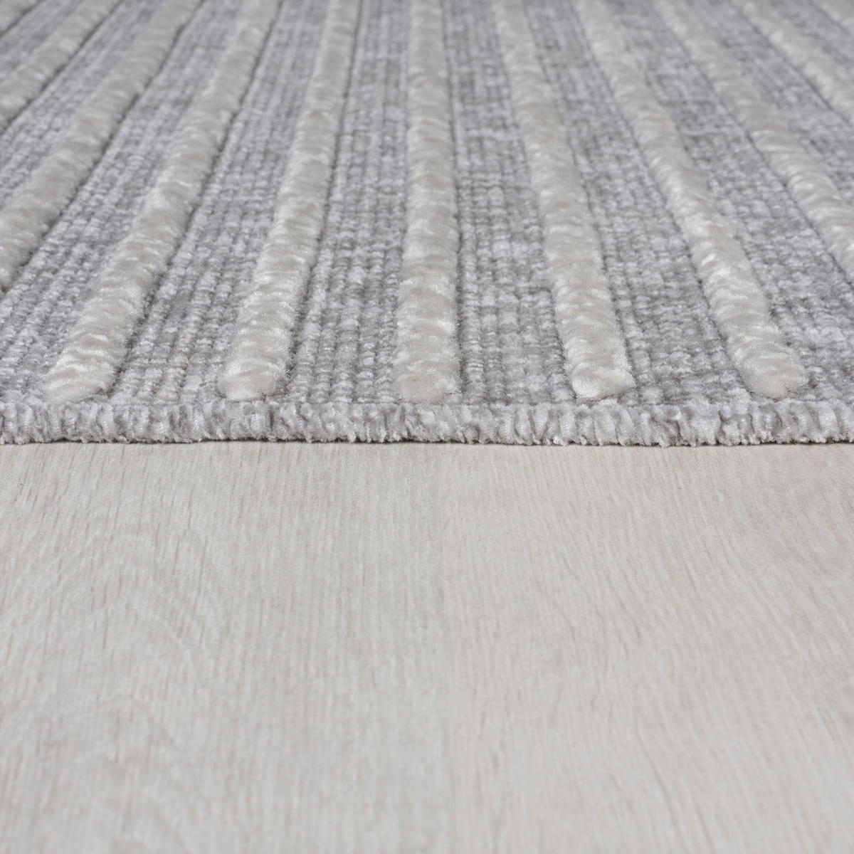 TEPPICH maschinenwaschbar Streifen-Design OTTER IAN, Grau 200x320 cm - Grau, Textil (200/320cm) - KADIMA DESIGN