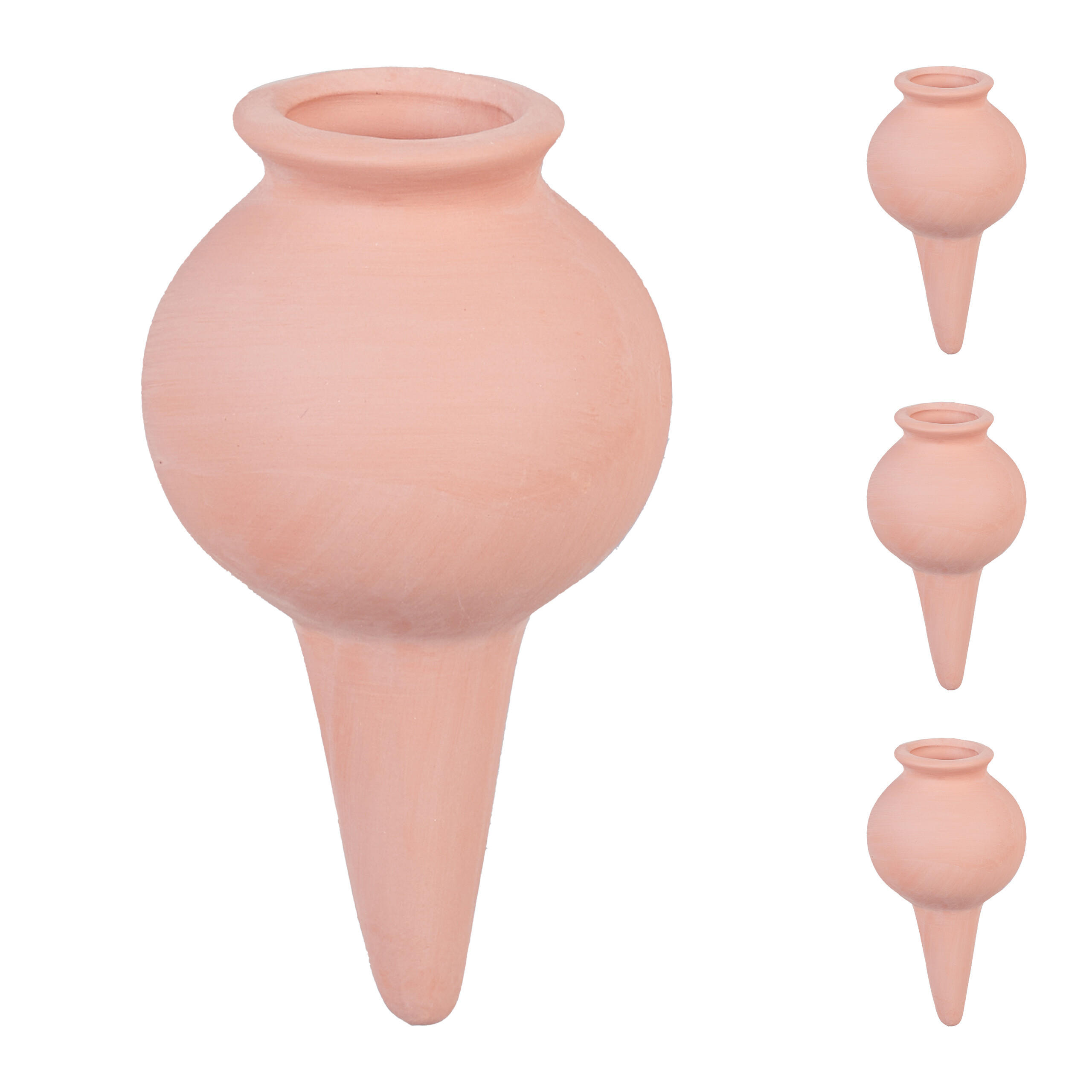 4XTONKEGEL - Hellbraun, Keramik (6/12/6cm) - Relaxdays