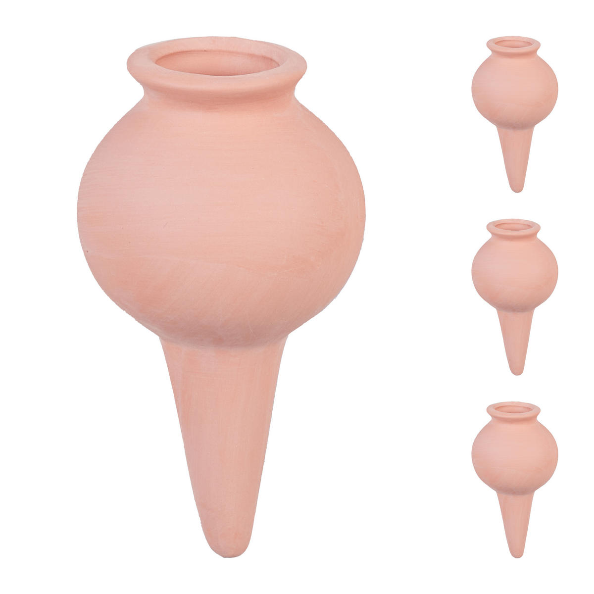 4XTONKEGEL - Hellbraun, Keramik (6/12/6cm) - Relaxdays