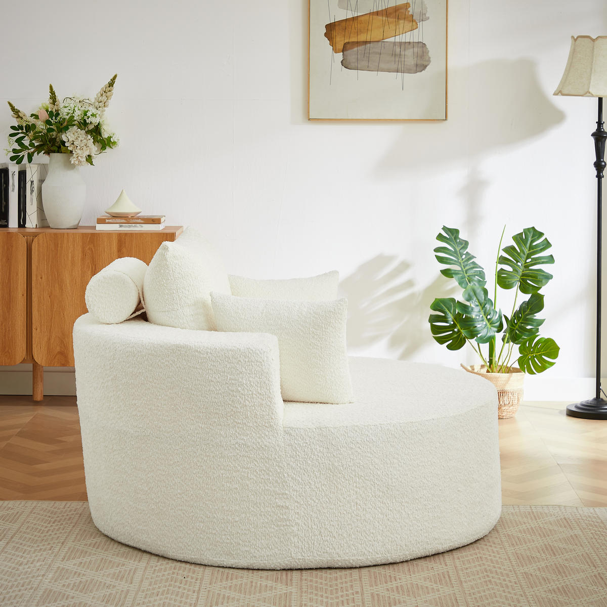 SESSEL DE-34509 Chenille-Stoff Beige - Beige, Textil (127/82/127cm) - ComfortXL