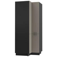 ECKVORRATSSCHRANK Kvantum D24N/207 Schwarz / Beige Matt - Beige/Schwarz, Holz/Holzwerkstoff (90/207/90cm) - Feldmann-Wohnen