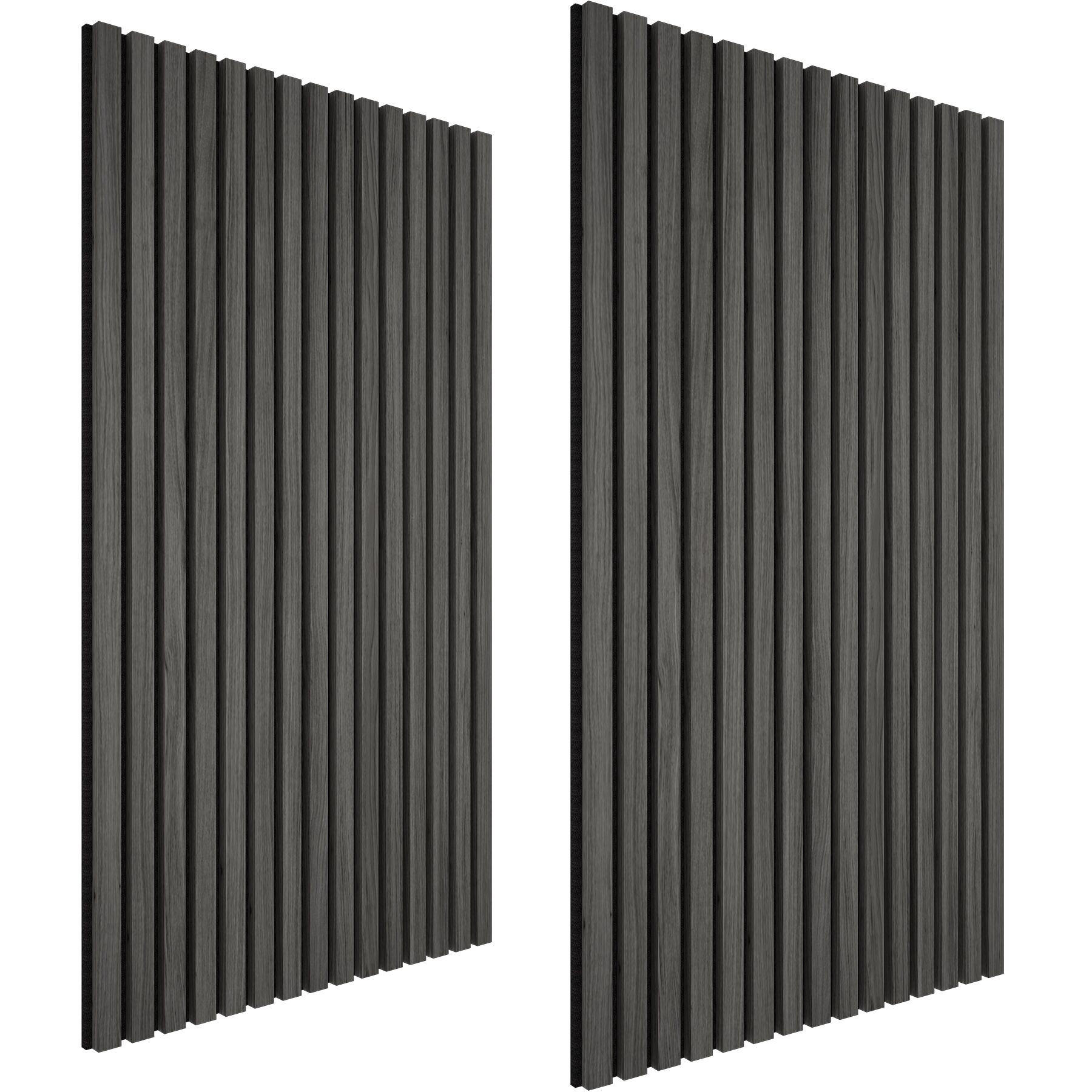 AKUSTIKPANEELE Sonic Wall, je 60 x 120 x 2,1 cm, Größe flexibel anpassbar, Eiche schwarz - Schwarz, Holz (60/2.1/120cm) - tectake