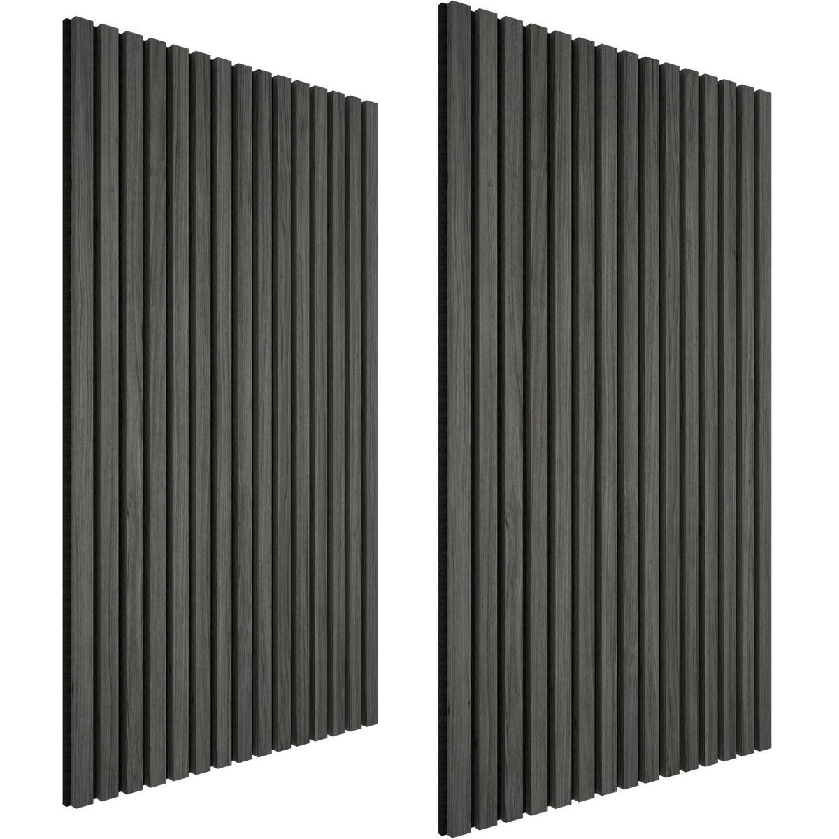 AKUSTIKPANEELE Sonic Wall, je 60 x 120 x 2,1 cm, Größe flexibel anpassbar, Eiche schwarz - Schwarz, Holz (60/2.1/120cm) - tectake