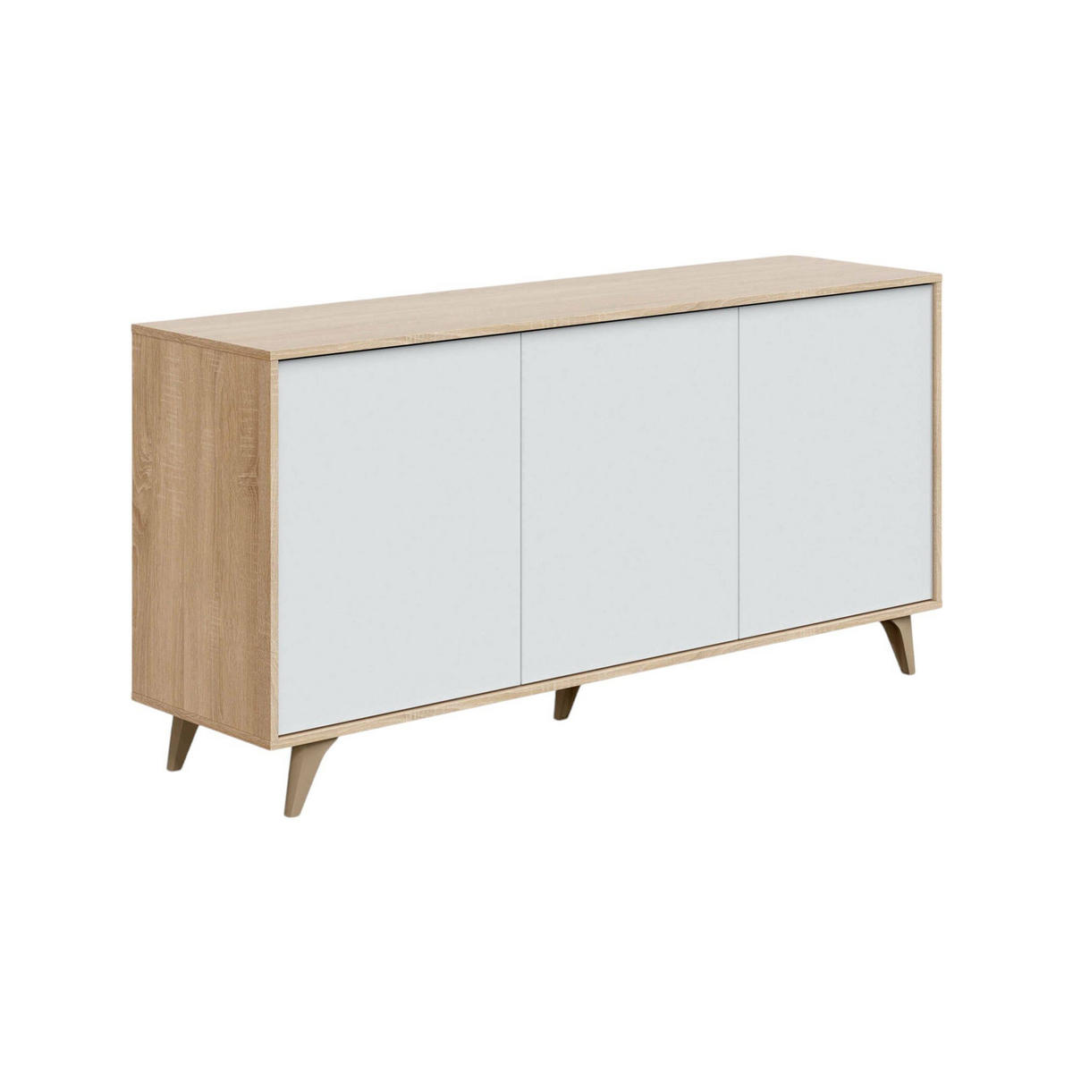 KOMMODE Eiche, Weiß 41/154/75 cm - Braun, Holzwerkstoff (154/75/41cm) - DMORA