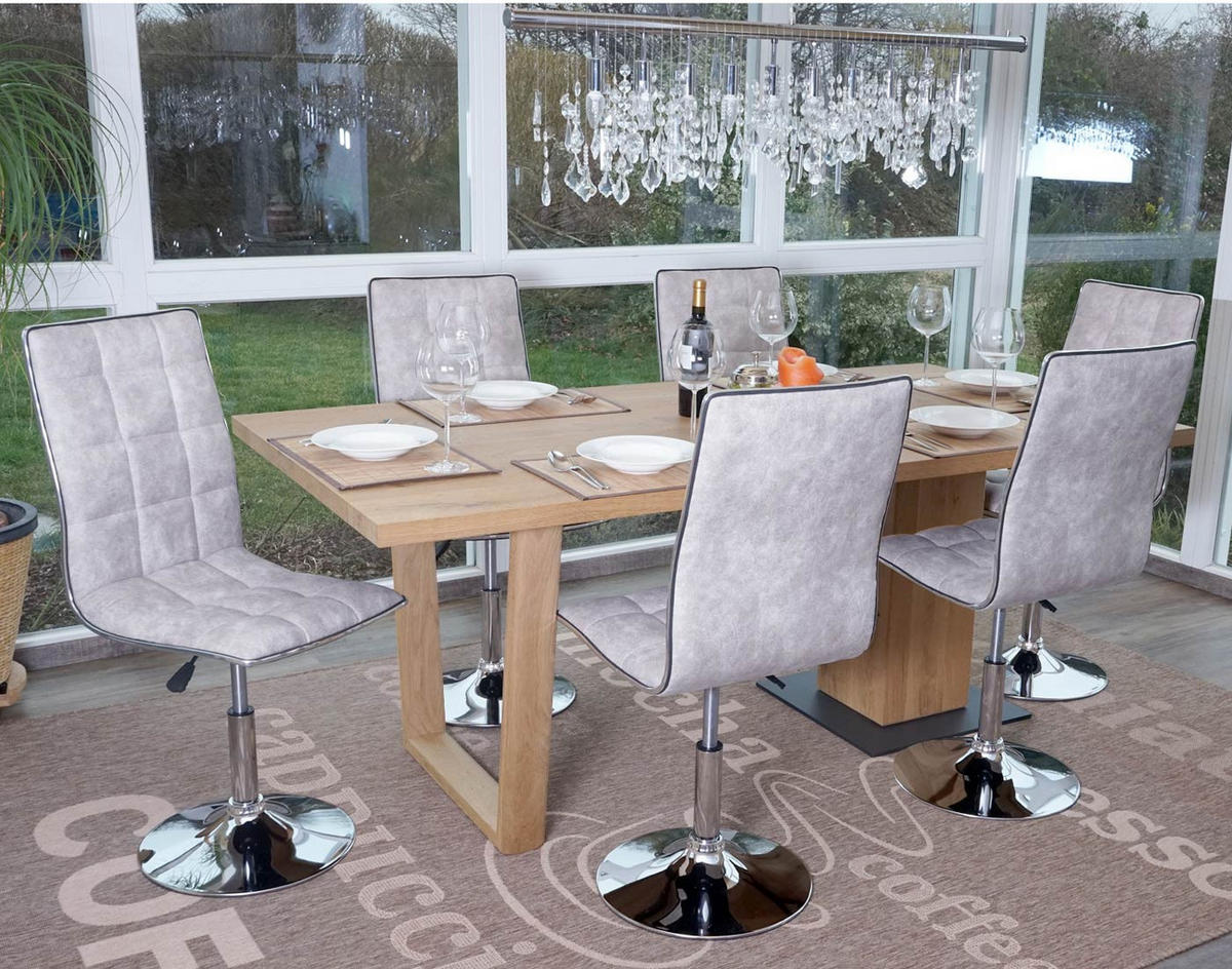 ESSZIMMERSTUHL Schiefergrau 6er-Set - Anthrazit, Textil (43/103/54cm) - MCW