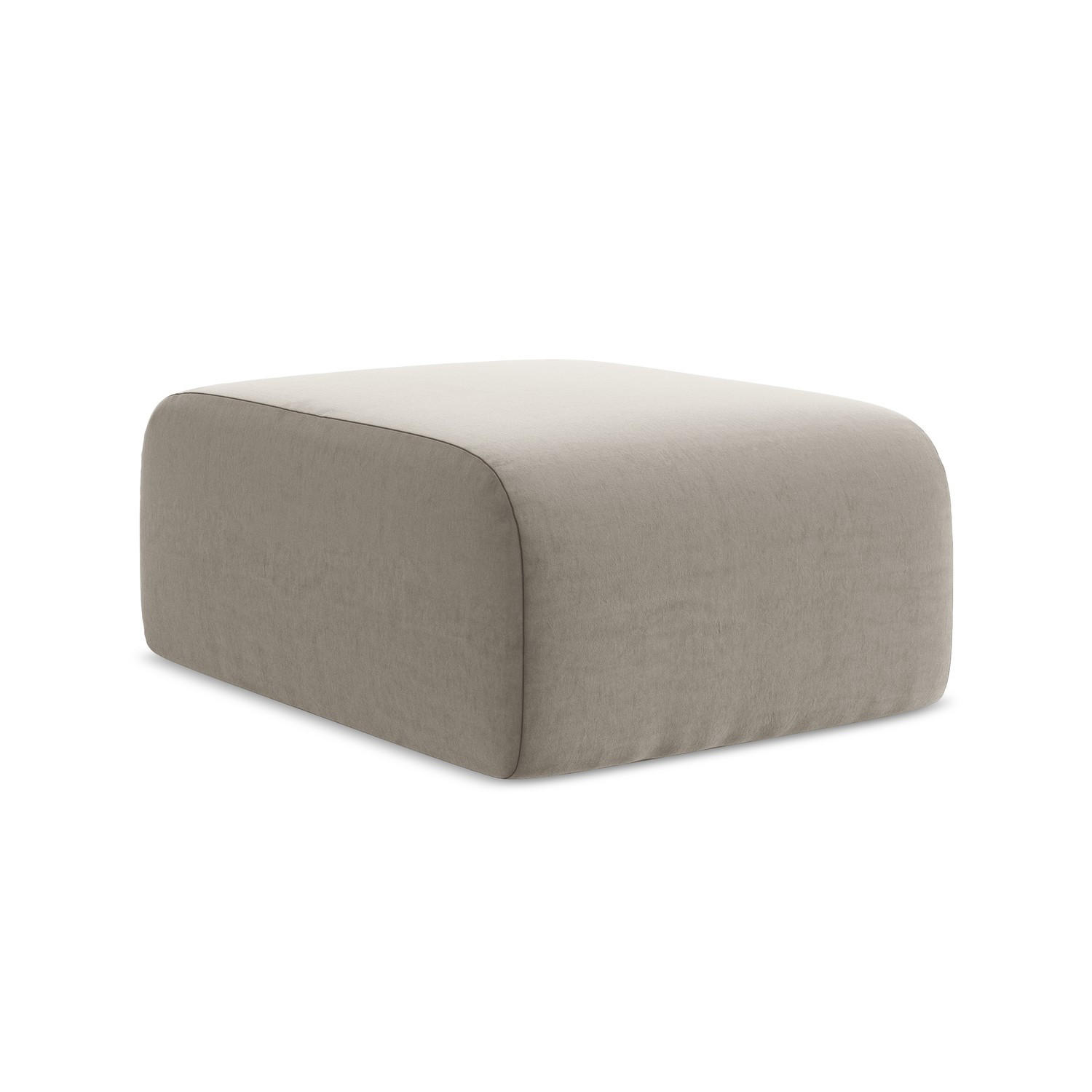 POUF Samt Stoff Grau - Taupe/Schwarz, Holzwerkstoff/Kunststoff (72/42/94cm) - LaMiaSofa