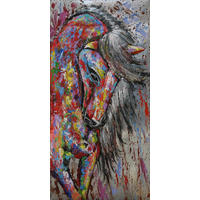 3D-METALLBILD Pferd Stahl Bunt 5x70,5x140,5cm - Multicolor, Metall (70.5/5cm) - DELUKE