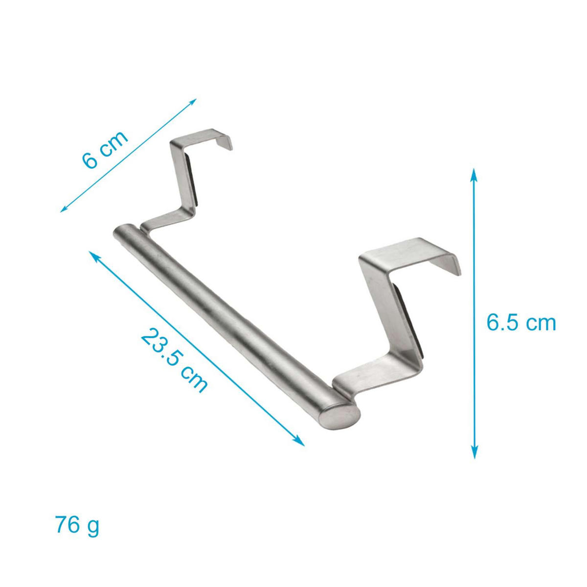 HANDTUCHHALTERUNG 23.5/5/6.5 cm - Silberfarben, Metall (5/6.5/36cm) - Intirilife