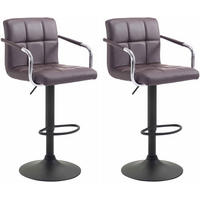 BARHOCKER 2er Set Lederlook Braun - Schwarz/Braun, Textil/Metall (54/91/46cm) - CLP