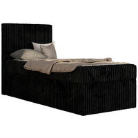 JUGENDBETT TILIO 90/200 - Schwarz - H4 - Links Seite - Schwarz, Textil (90/200cm) - MKS