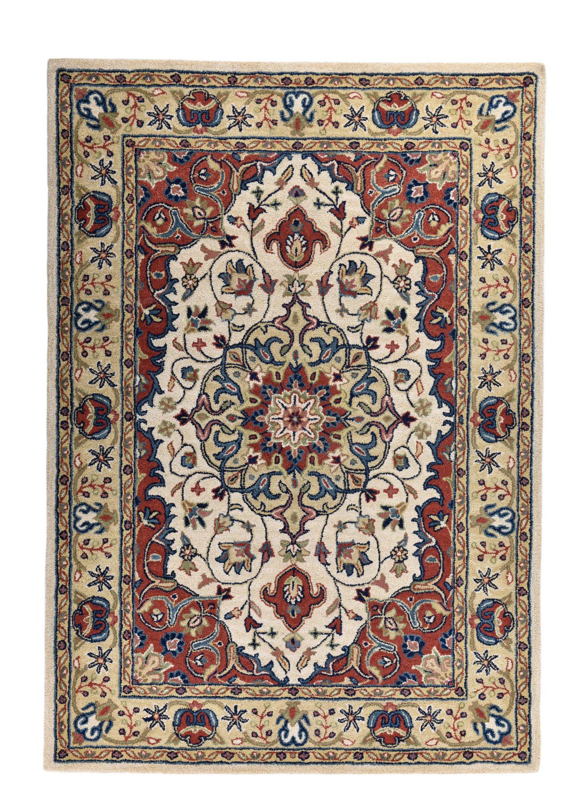 HANDTUFTTEPPICH Royal Ziegler 60x90 cm - Beige, Textil (60/90cm) - THEKO