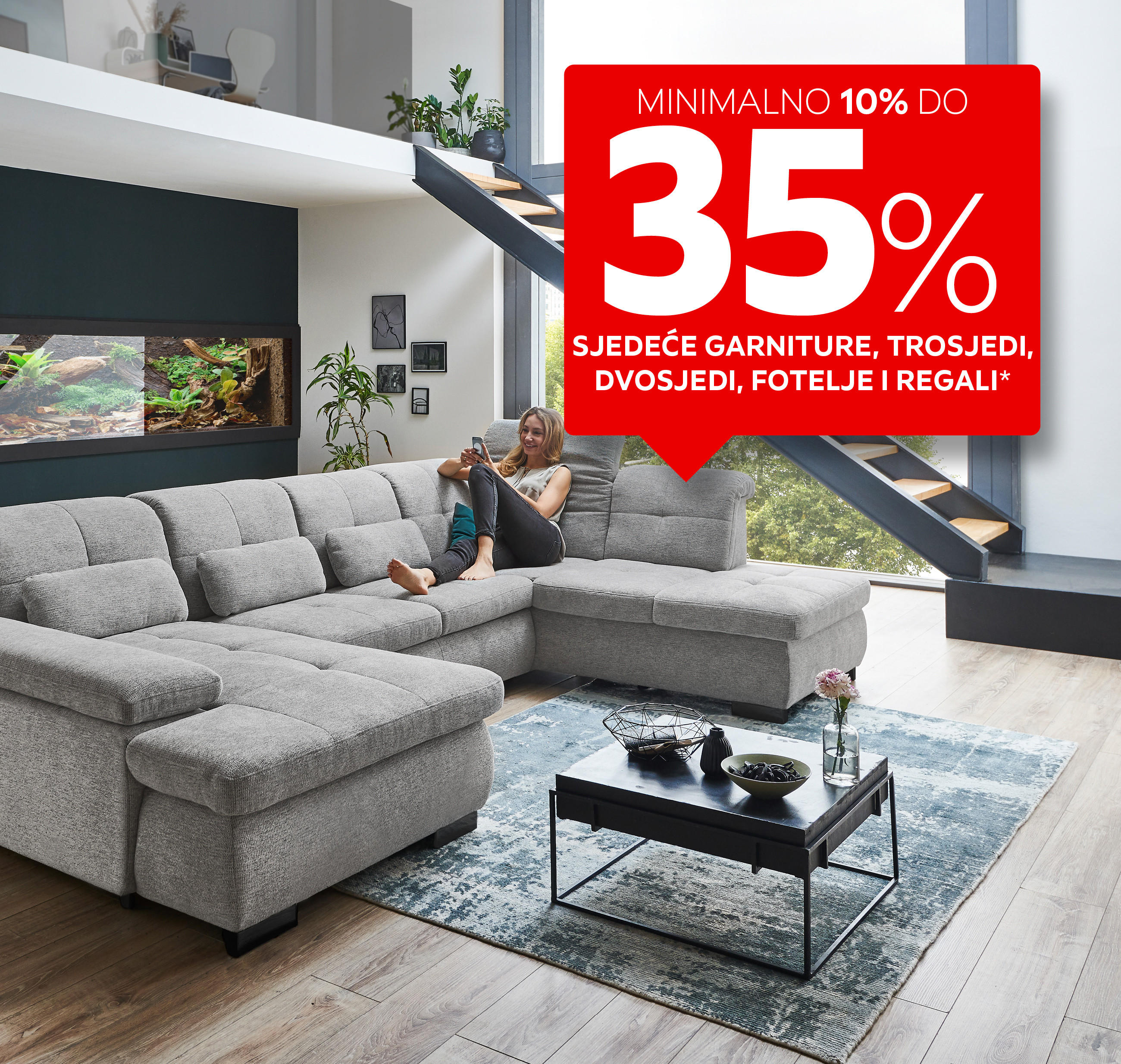 Minimalno 10% do 35% sjedeće garniture, trosjedi, dvosjedi, fotelje i regali*