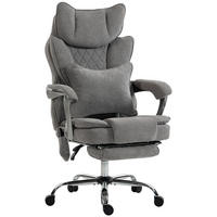 BÜROSTUHL Polyester Grau - Silberfarben/Grau, Kunststoff/Textil (73/123/78.5cm) - HOMCOM