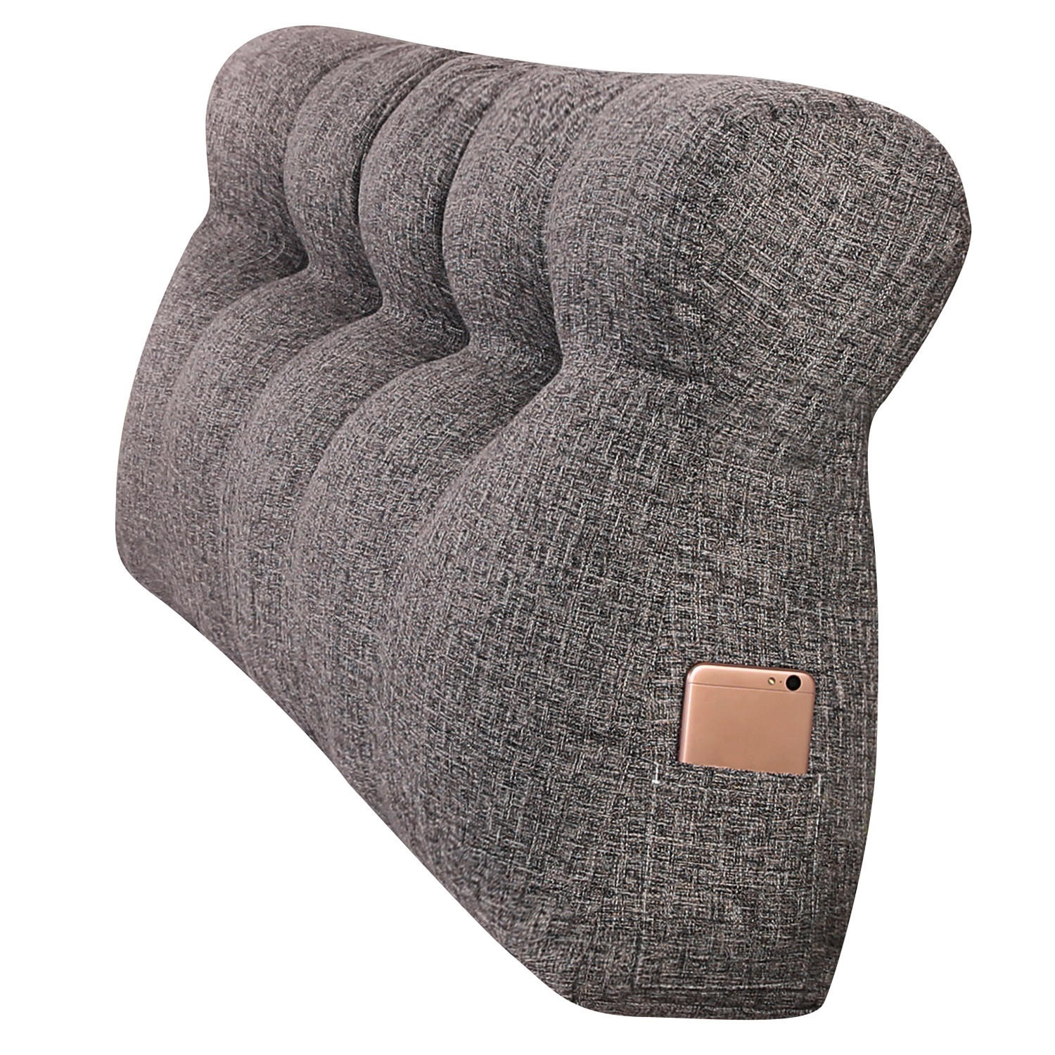 RÜCKENKISSEN Leinen Groß 120cm - Dunkelgrau, Textil (15/120cm) - Vercart