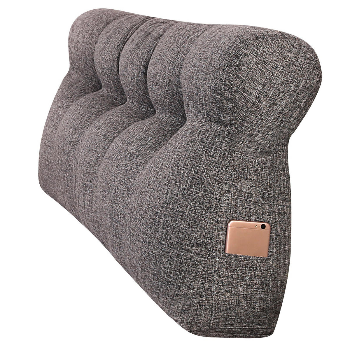 RÜCKENKISSEN Leinen Groß 120cm - Dunkelgrau, Textil (15/120cm) - Vercart