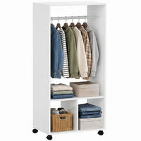 ROLLGARDEROBE Weiß 1 Stück - Weiß, Holzwerkstoff (60/128/40cm) - GiPP