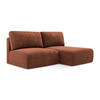 ECKSOFA mit Schlaffunktion rechts Chenille Stoff Orange - Terra cotta/Schwarz, Kunststoff/Textil (210/149cm) - Makamii