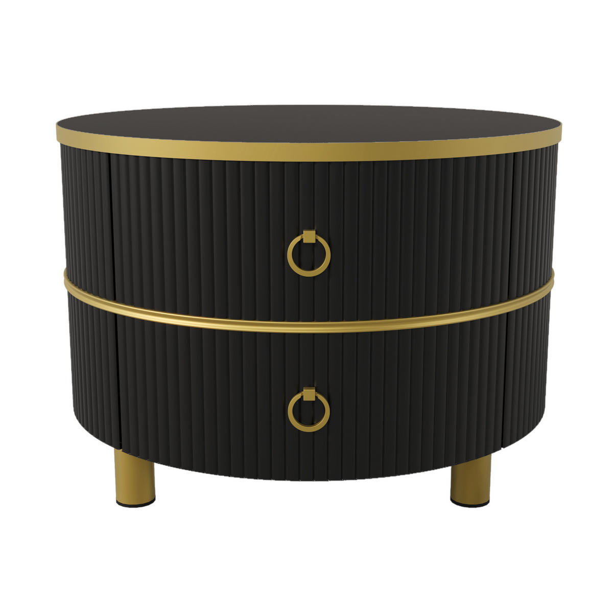 COUCHTISCH 70/70/46 + 50/50/40 cm Schwarz aus MDF mit Schubladen - Schwarz, Holzwerkstoff (70/70/46cm) - OKMYHOME