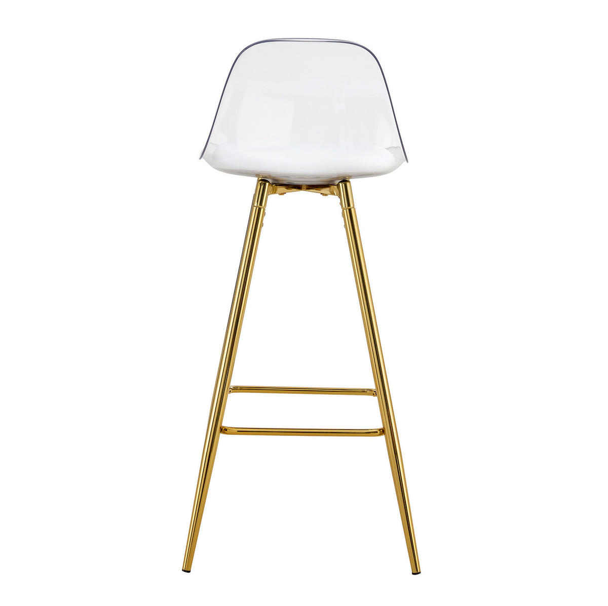 BARHOCKER 2er-Set Goldfarben Transparent mit Fußstütze - Goldfarben, Metall (33/96.5/38cm) - MIVRAY