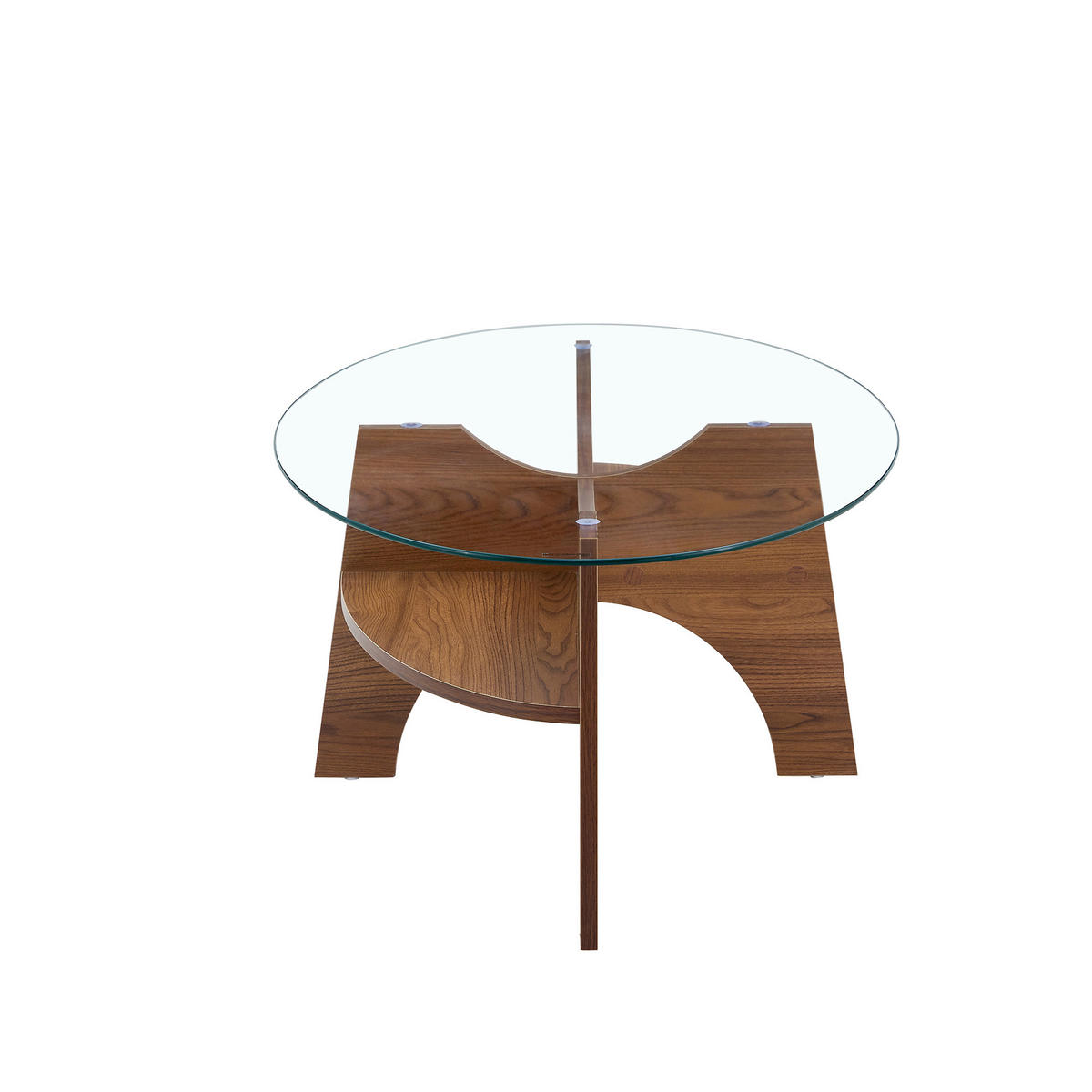 COUCHTISCH 104,9/60/45 cm transparent nussbaumfarben aus Holzwerkstoff und Sicherheitsglas mit Ablage - Nussbaumfarben, Holzwerkstoff (104.9/60/45cm) - OKWISH