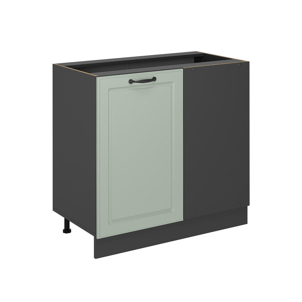 DULAP DE BAZĂ DE COLȚ R-Line, Casă de țară Mint/antracit, 86 cm fără blat de lucru - verde mentă/antracit, compozit lemnos (86/81.6/46cm) - Vicco