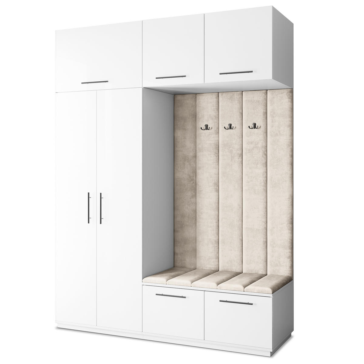 GARDEROBENSCHRANK REMA 180/240/60 cm Modern Weiß - Weiß, Holzwerkstoff (180/240/60cm) - MASSENO