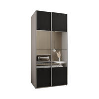 SCHWEBETÜRENSCHRANK 245,5/110/64 2-türig - Silberfarben/Schwarz, Holz/Metall (110/245/64cm) - Abiks Möbel