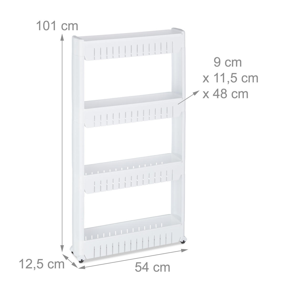 NÁBYTOK do nicher - biela, plast (12.5/101/54cm) - Relaxdays