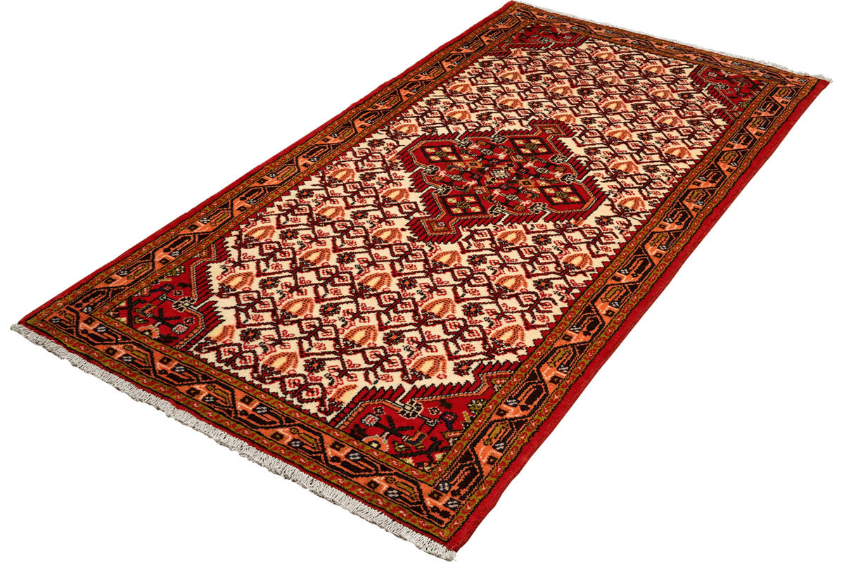 ORIENTTEPPICH handgeknüpft Assadabad Beige, Rot 193/80 cm Schurwolle - Beige/Rot, Textil (80/193cm) - Looma