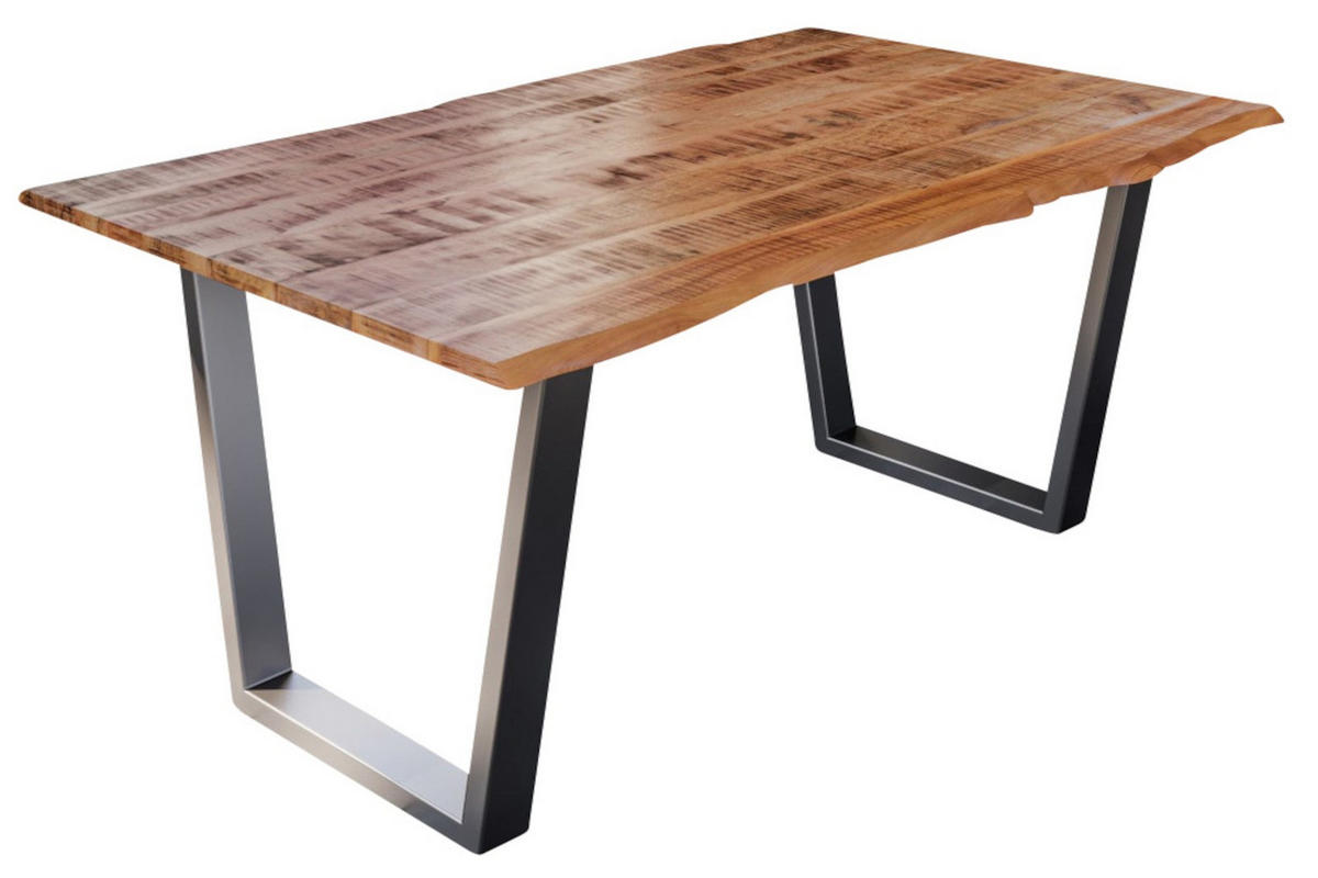 ESSTISCH DORA V - Beige/Silberfarben, Holz/Metall (80/120/77cm) - SAM