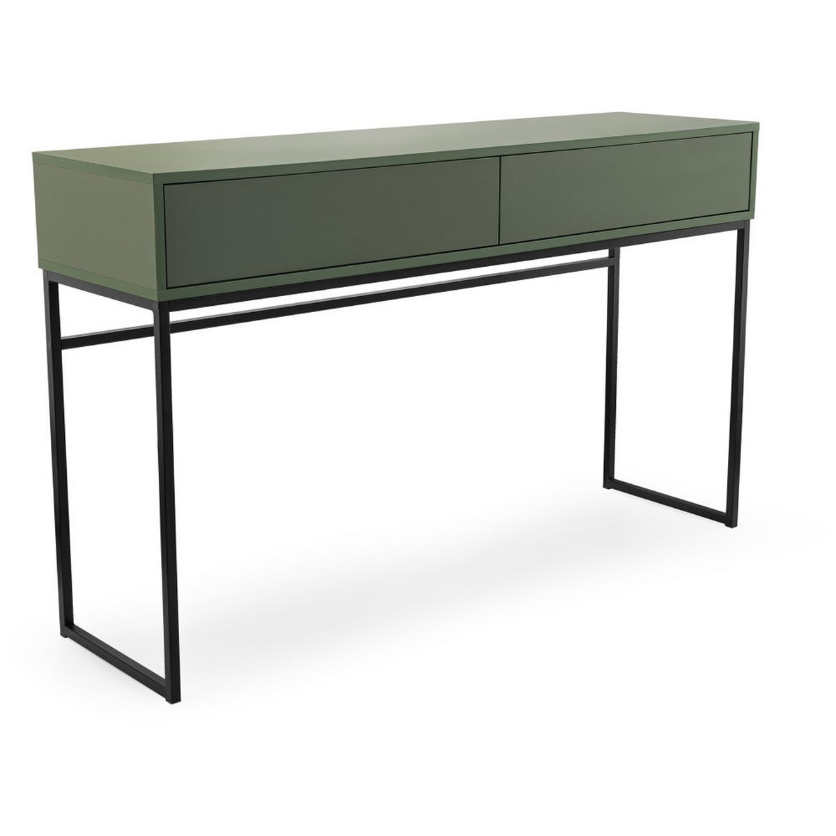 KONSOLENTISCH Giana mit 2 Schubladen, 137 cm, Flaschengrün - Dunkelgrün/Schwarz, Holzwerkstoff (37/137/83cm) - Beautysofa