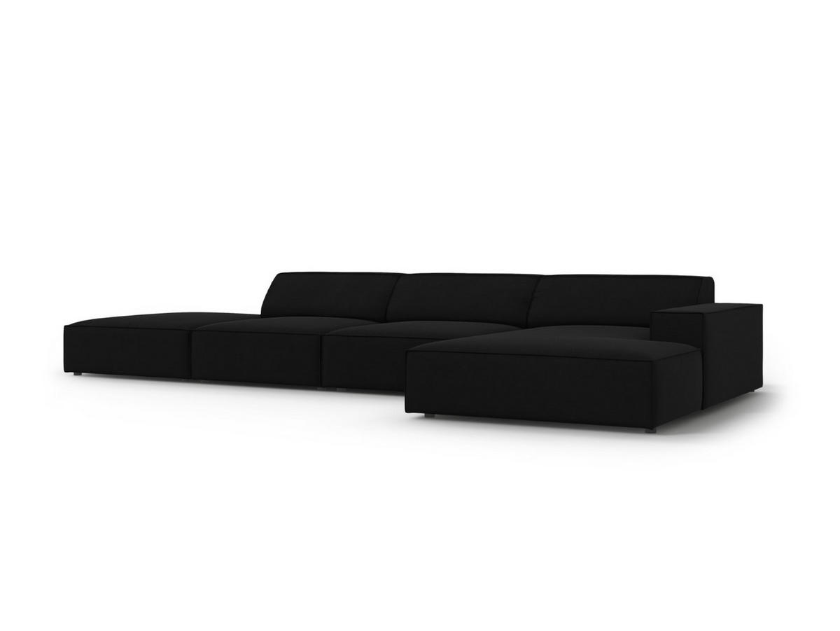 ECKSOFA rechts Jodie aus Samt schwarz 5 Sitzplätze - Schwarz, Textil (166/341cm) - Micadoni