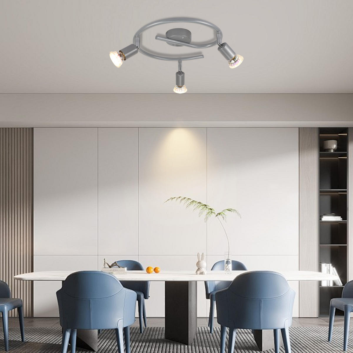 DECKENSTRAHLER Luxmund 3.2/8/42 cm - Silberfarben, Metall (42/3.2/8cm) - ZMH