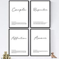 POSTER Set mit 4 Worten auf Französisch A3 Rahmenlos - Klar, Papier (29.7/3cm) - Nacnic