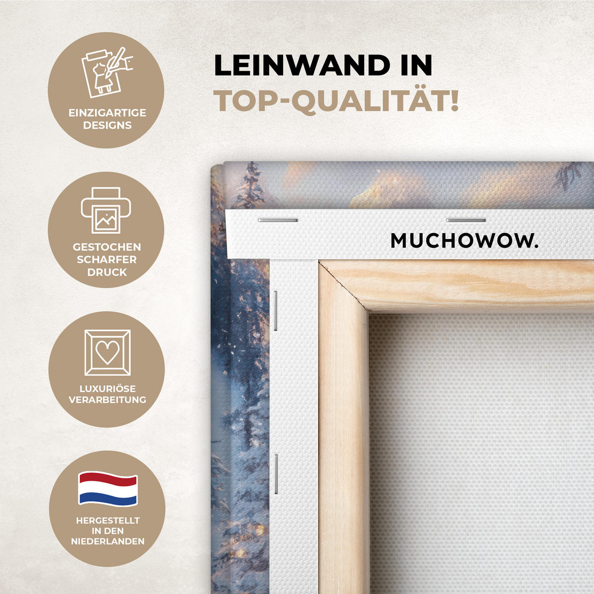 LEINWANDBILD Weihnachtszug - Schnee - Winter - Weihnachten 20x30 cm - Dunkelrot, Textil (20/30cm) - MuchoWow