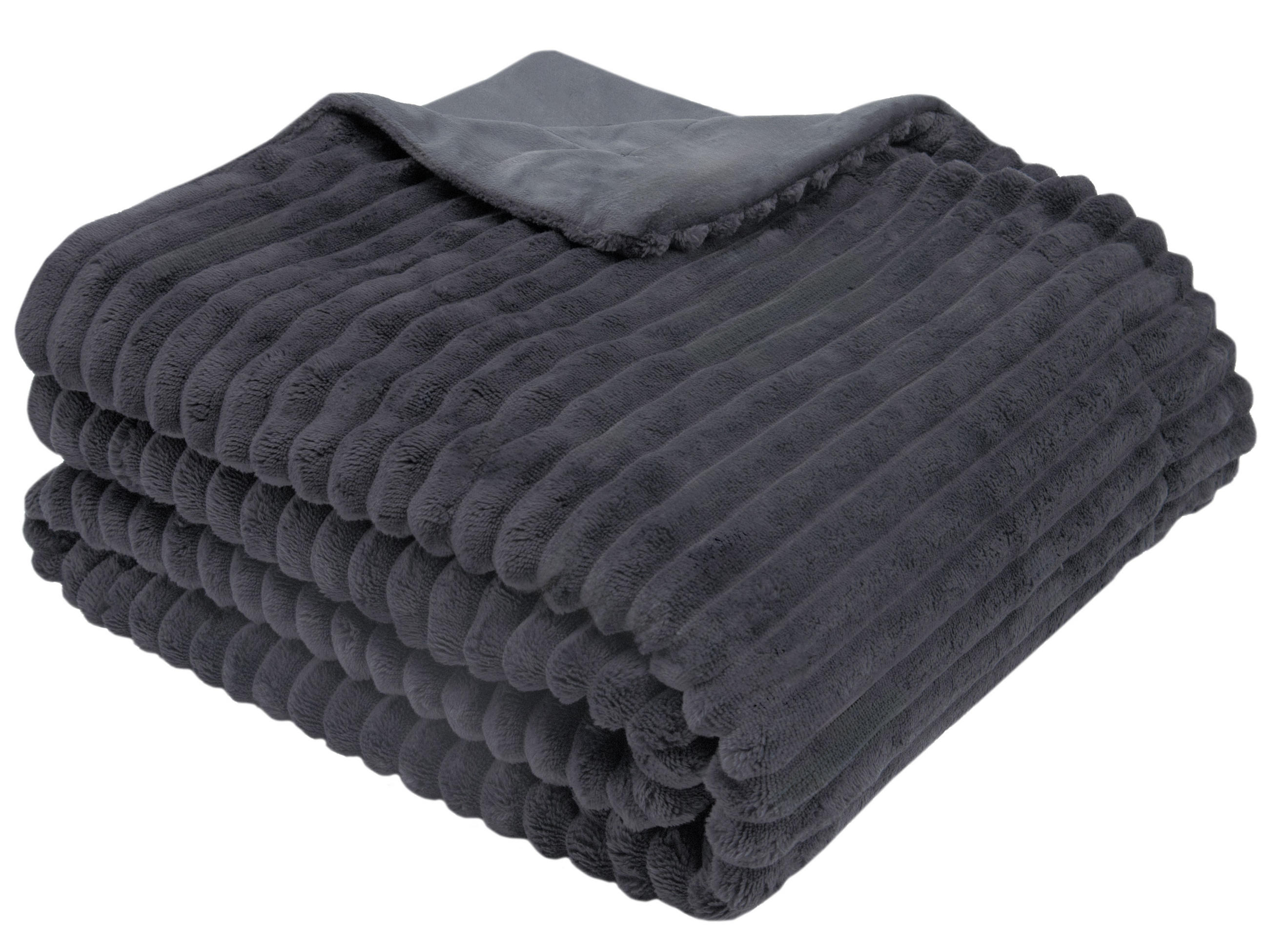 KUSCHELDECKE, 150 x 200 cm, 100% Polyester, Grau - Graphitfarben, Textil (150/200cm)