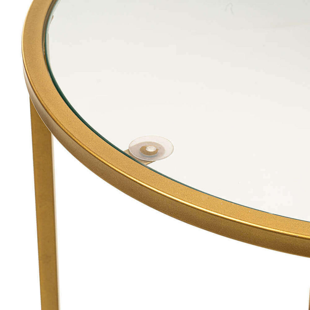 BEISTELLTISCH Glas MASEI - 50 x 50 cm Gold - Goldfarben, Glas/Metall (50/50/55cm) - Home Deluxe