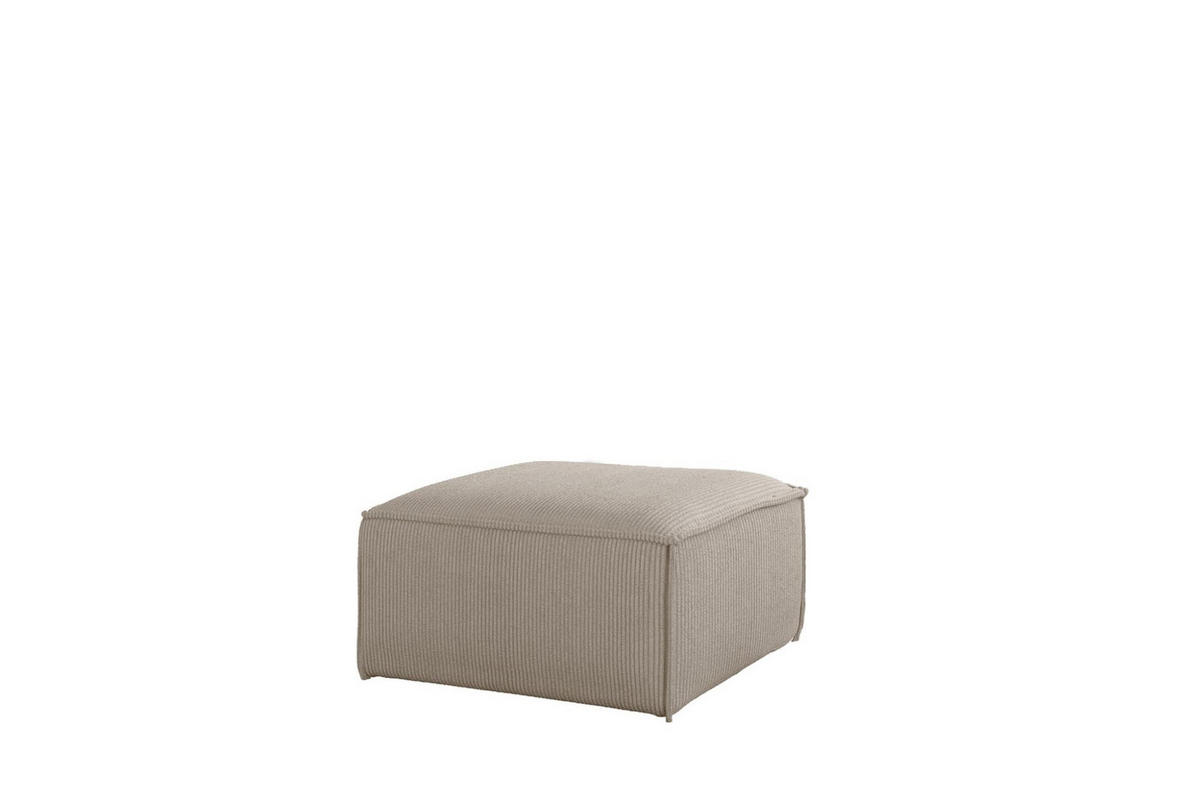 POLSTERHOCKER Celes Premium 65x65cm - Beige, Holzwerkstoff/Textil (65/40/65cm) - Fun Möbel