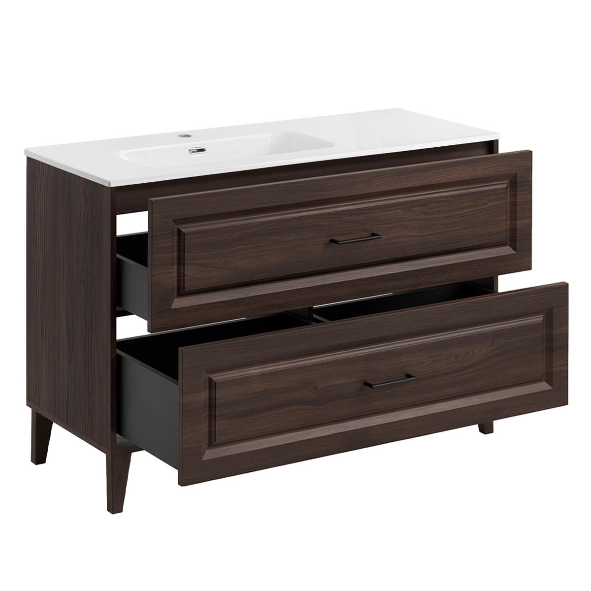 BADMÖBEL 120cm Moka 2er-Set Holz - Braun, Holzwerkstoff (120/82/46cm) - Petits-meubles