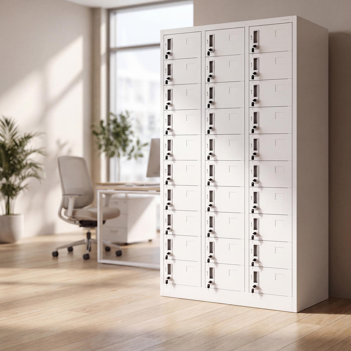 SCHLIESSFACHSCHRANK für Mitarbeiter OLIVER 185x90x45 cm - Weiß, Metall (90/185/45cm) - Jan Nowak